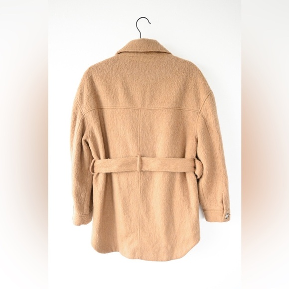 TOPSHOP Belted Wool Blend Coat - Picture 5 of 5